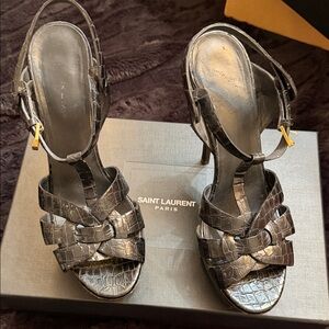 Saint Laurent Black Strappy Heels